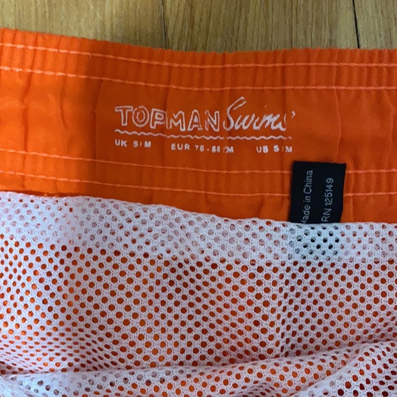 Topman orange bathing suit with drawstring S-M - Picture 2 of 4